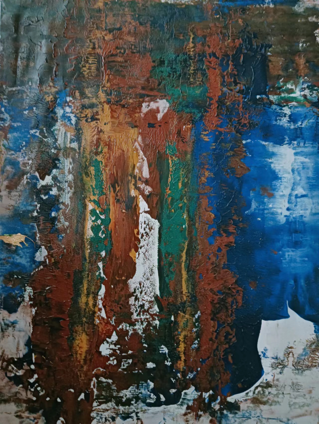 16、53x75cm紙本丙烯《藍》