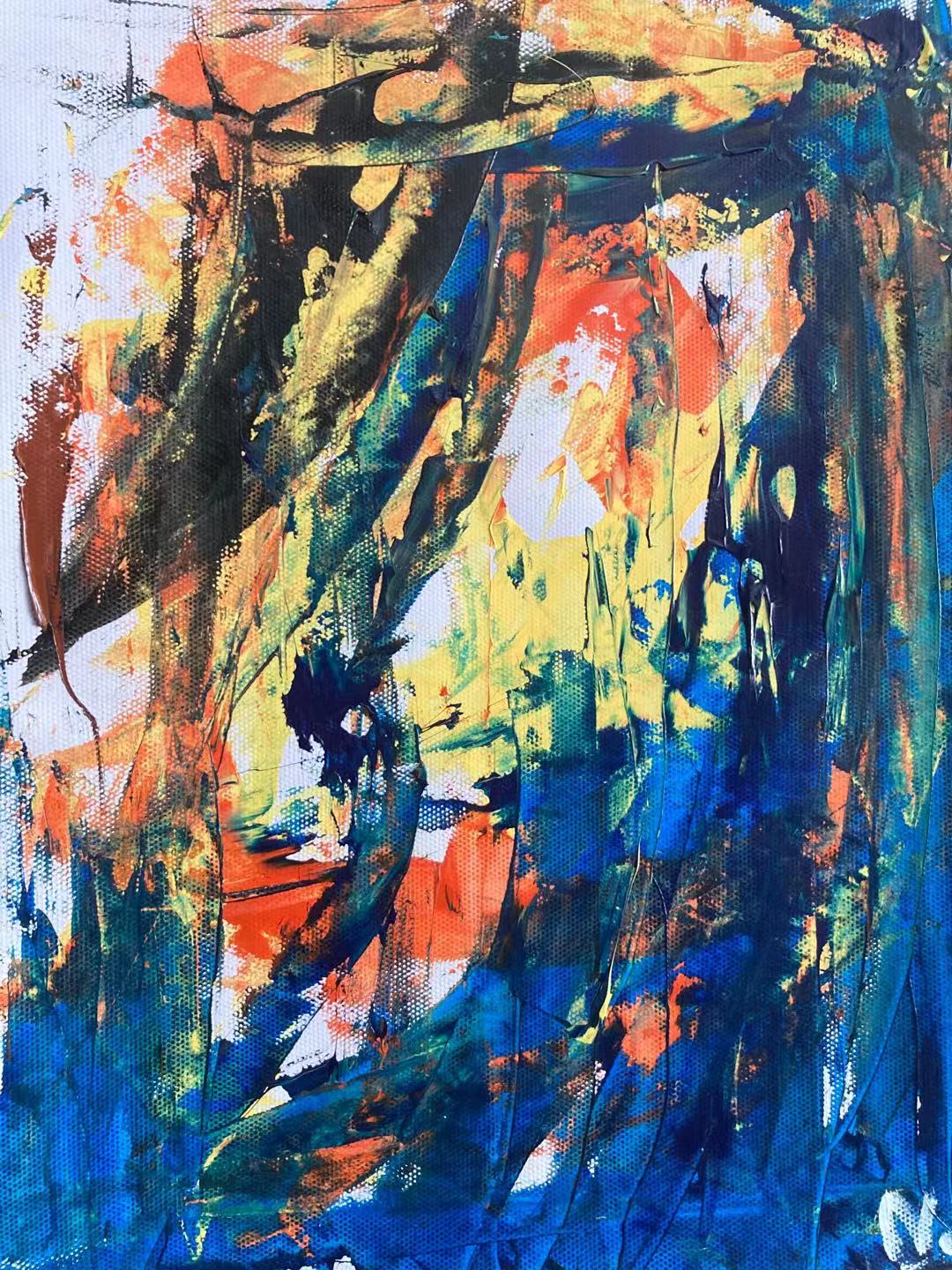 4、38x56cm紙本丙烯《望》